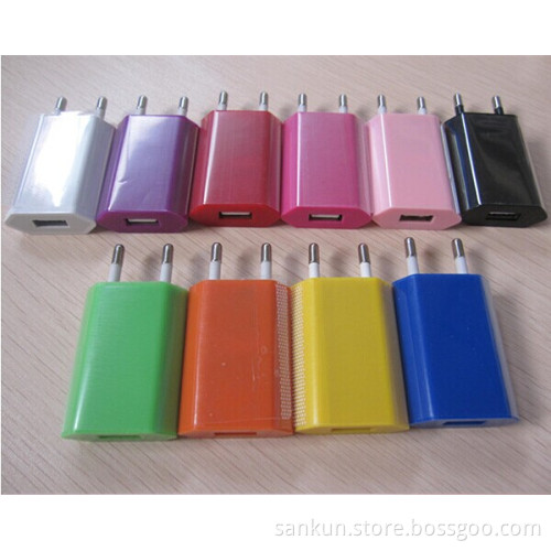 Wholesale Colorful EU Plug AC Mini USB Wall Charger for e-cig /ipad/iphone ( OEM/ODM)